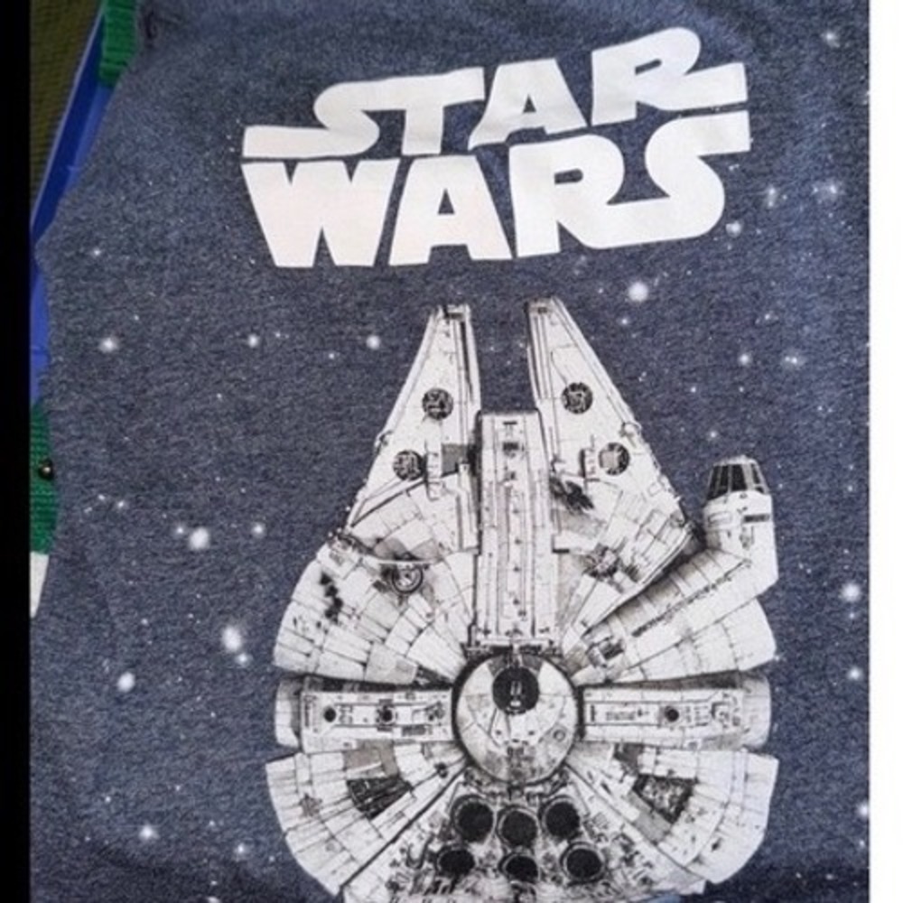 Star Wars Millennium Falcon Graphic T Shirt Men's Size LG Heather Gray Space